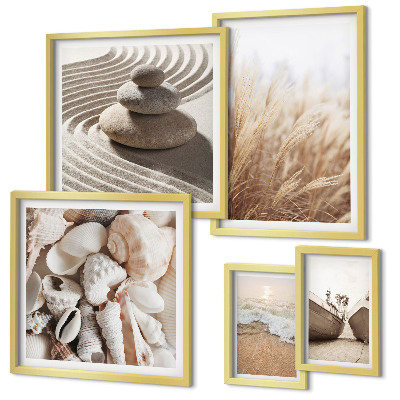 Bilderset fürs sofa Muscheln und Sand vom Meer