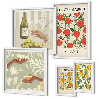 Bildergalerie-set für die wand Vintage-Obst- und Blumenmarkt