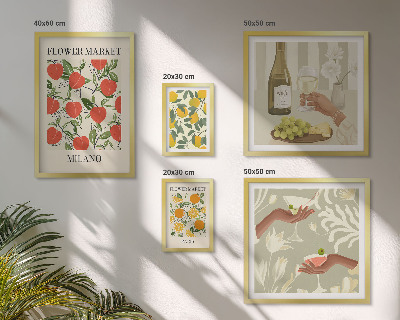 Bildergalerie-set für die wand Vintage-Obst- und Blumenmarkt