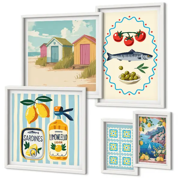 Wandbilder-Set Aromen der mediterranen Küche modernes Design