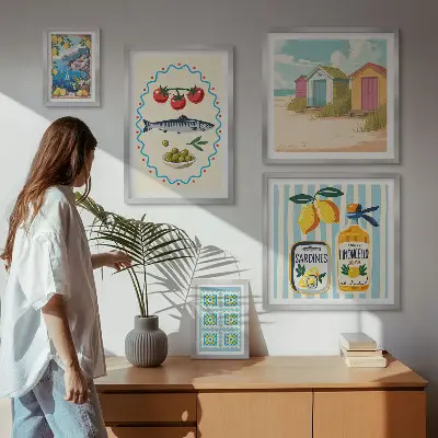 Wandbilder-Set Aromen der mediterranen Küche modernes Design