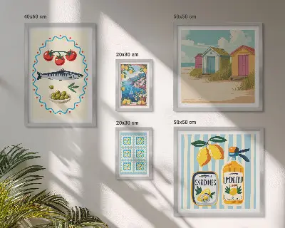 Wandbilder-Set Aromen der mediterranen Küche modernes Design