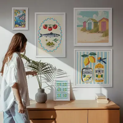 Wandbilder-Set Aromen der mediterranen Küche modernes Design