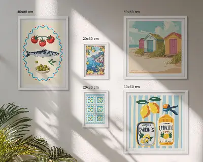 Wandbilder-Set Aromen der mediterranen Küche modernes Design