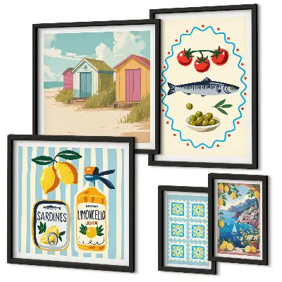 Wandbilder-Set Aromen der mediterranen Küche modernes Design