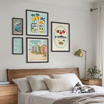 Modernes wandbilder-set Aromen der mediterranen Küche