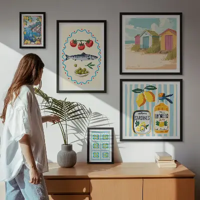 Wandbilder-Set Aromen der mediterranen Küche modernes Design