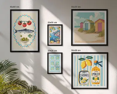 Wandbilder-Set Aromen der mediterranen Küche modernes Design