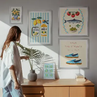 Bildergalerie-Set für die Wand Motiv Italienische Küche mit Zitrusfrüchten