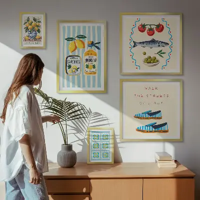 Bildergalerie-Set für die Wand Motiv Italienische Küche mit Zitrusfrüchten