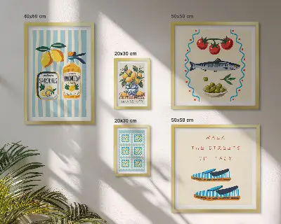 Bildergalerie-Set für die Wand Motiv Italienische Küche mit Zitrusfrüchten