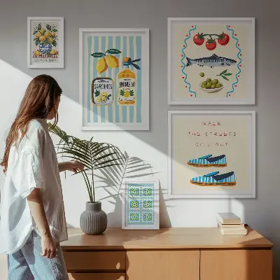 Bildergalerie-Set für die Wand Motiv Italienische Küche mit Zitrusfrüchten
