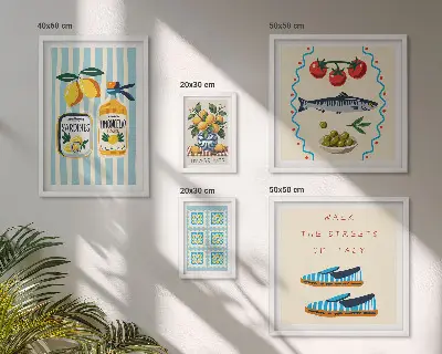 Bildergalerie-Set für die Wand Motiv Italienische Küche mit Zitrusfrüchten