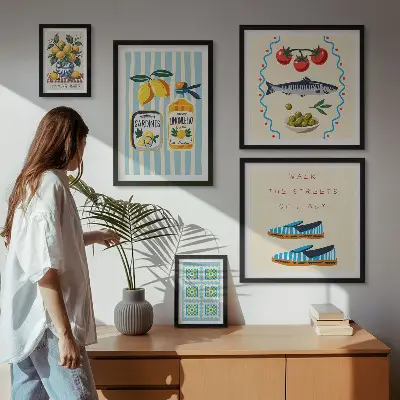 Bildergalerie-Set für die Wand Motiv Italienische Küche mit Zitrusfrüchten