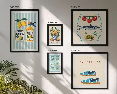 Bildergalerie-Set für die Wand Motiv Italienische Küche mit Zitrusfrüchten