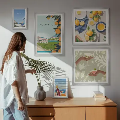 Modernes Wandbilderset mit Motiven aus dem Italienurlaub in Amalfi und Capri