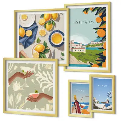 Modernes Wandbilderset mit Motiven aus dem Italienurlaub in Amalfi und Capri