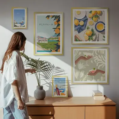 Modernes Wandbilderset mit Motiven aus dem Italienurlaub in Amalfi und Capri