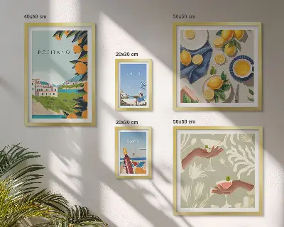 Modernes Wandbilderset mit Motiven aus dem Italienurlaub in Amalfi und Capri