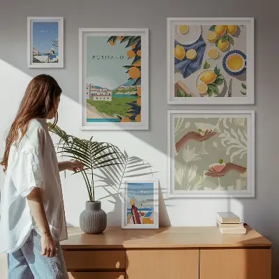 Modernes Wandbilderset mit Motiven aus dem Italienurlaub in Amalfi und Capri