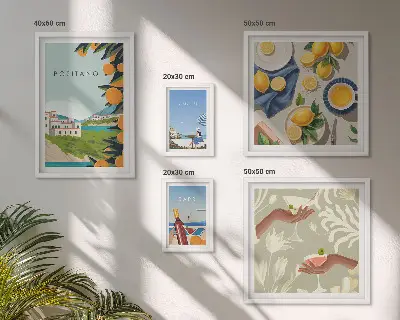Modernes Wandbilderset mit Motiven aus dem Italienurlaub in Amalfi und Capri