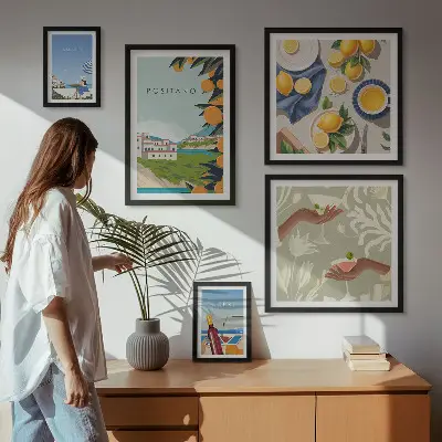 Modernes Wandbilderset mit Motiven aus dem Italienurlaub in Amalfi und Capri