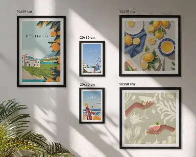 Modernes Wandbilderset mit Motiven aus dem Italienurlaub in Amalfi und Capri