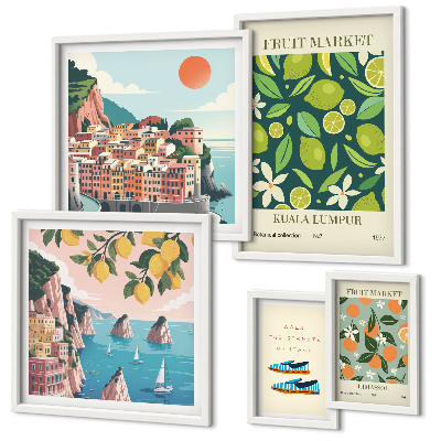 Modernes wandbilder-set Tropischer Früchteurlaub