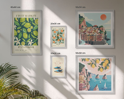 Modernes wandbilder-set Tropischer Früchteurlaub