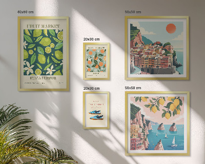 Modernes wandbilder-set Tropischer Früchteurlaub