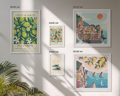 Modernes wandbilder-set Tropischer Früchteurlaub