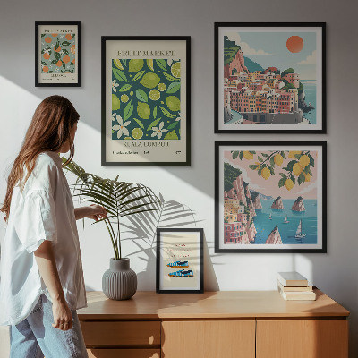 Modernes wandbilder-set Tropischer Früchteurlaub