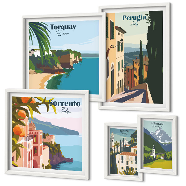 Bildergalerie-set für die wand Malerische italienische Städte
