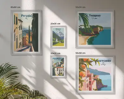 Bildergalerie-Set für die Wand mit malerischen italienischen Städten