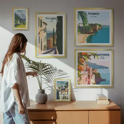 Bildergalerie-Set für die Wand mit malerischen italienischen Städten