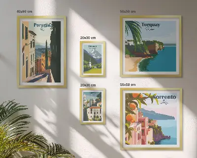 Bildergalerie-Set für die Wand mit malerischen italienischen Städten