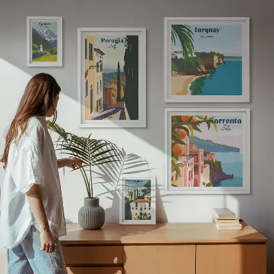 Bildergalerie-Set für die Wand mit malerischen italienischen Städten