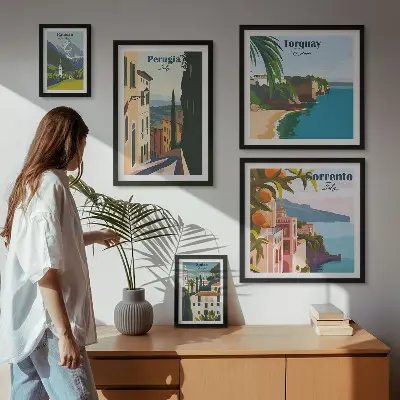 Bildergalerie-Set für die Wand mit malerischen italienischen Städten