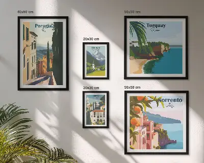 Bildergalerie-Set für die Wand mit malerischen italienischen Städten