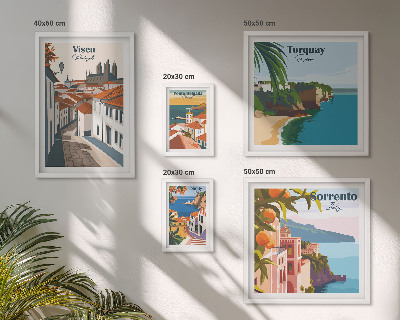 Modernes wandbilder-set Malerische Städte Europas