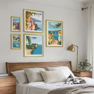 Bilderset für das Sofa mit Motiven europäischer Städte