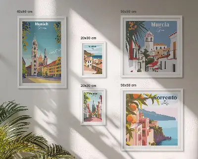 Bildergalerie-Set für die Wand mit Motiven europäischer Städte