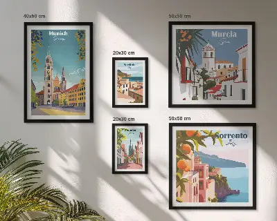 Bildergalerie-Set für die Wand mit Motiven europäischer Städte
