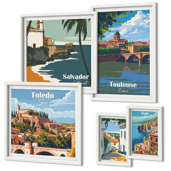 Bildergalerie-set für die wand Europäische Städte, Ausblicke, Landschaften