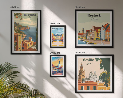 Modernes wandbilder-set Landschaften europäischer Städte