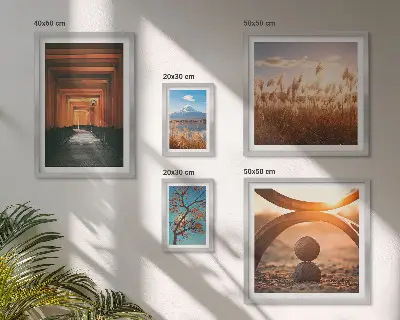 Bilderset für das Sofa die ruhigen Naturlandschaften im Zen-Stil