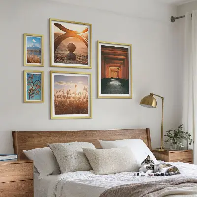 Bilderset für das Sofa die ruhigen Naturlandschaften im Zen-Stil