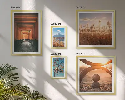 Bilderset für das Sofa die ruhigen Naturlandschaften im Zen-Stil