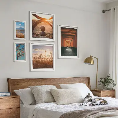 Bilderset für das Sofa die ruhigen Naturlandschaften im Zen-Stil