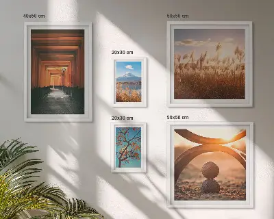Bilderset für das Sofa die ruhigen Naturlandschaften im Zen-Stil